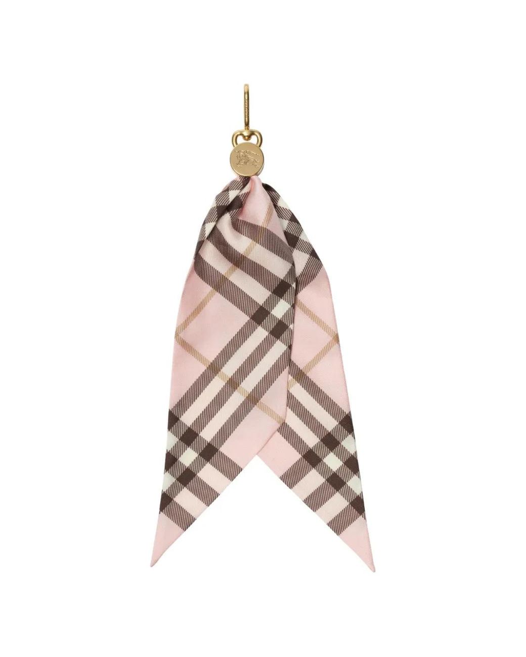 Burberry Pink Check Silk Scarf Charm