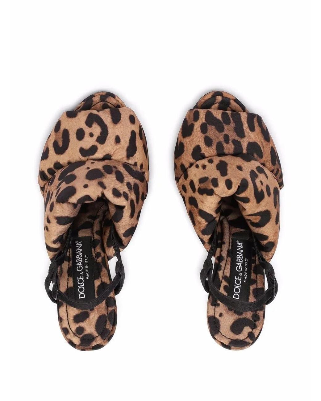 Dolce & Gabbana Brown Leopard-Print Open-Toe Sandals
