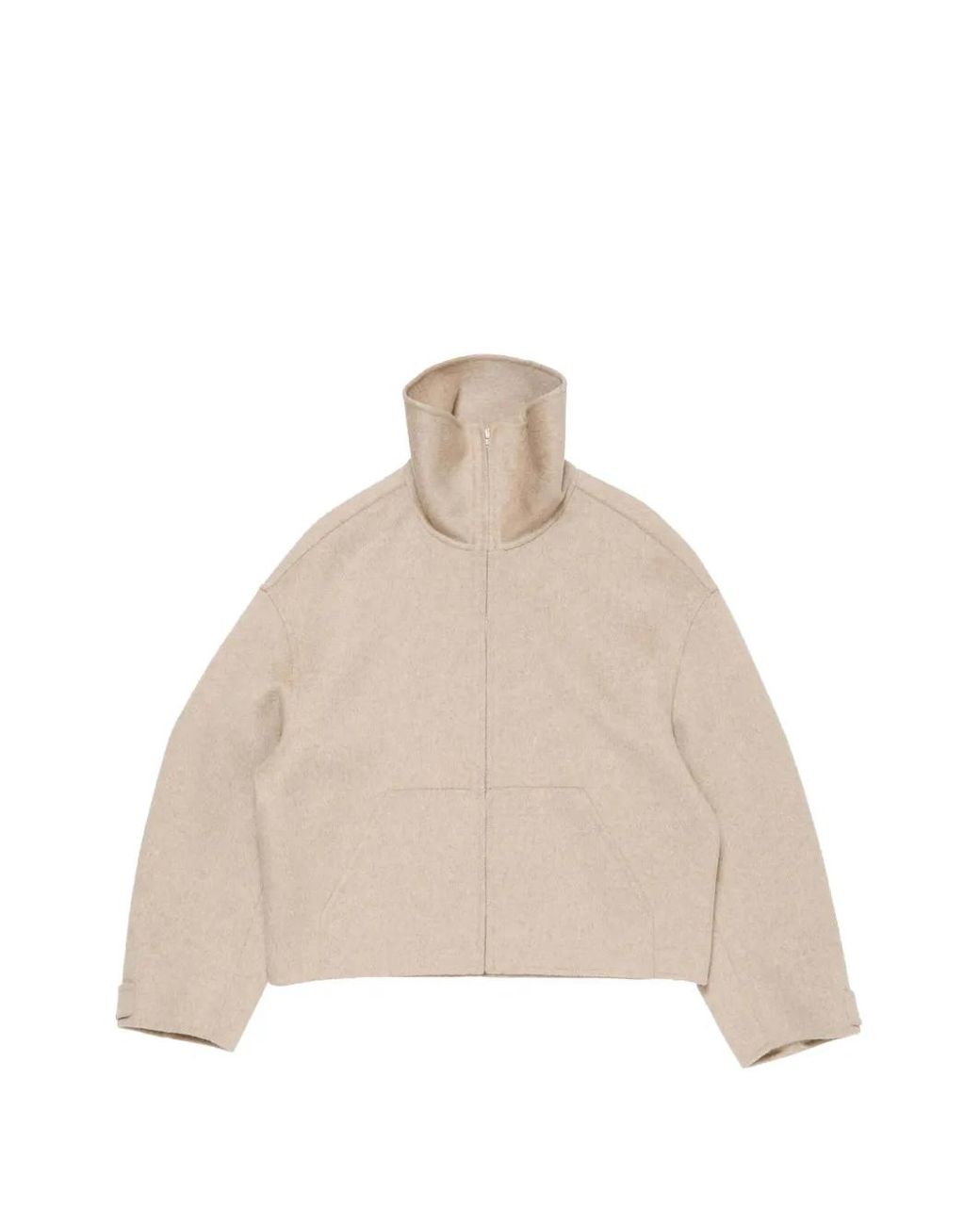Acne Natural High-Neck Cropped Jacket