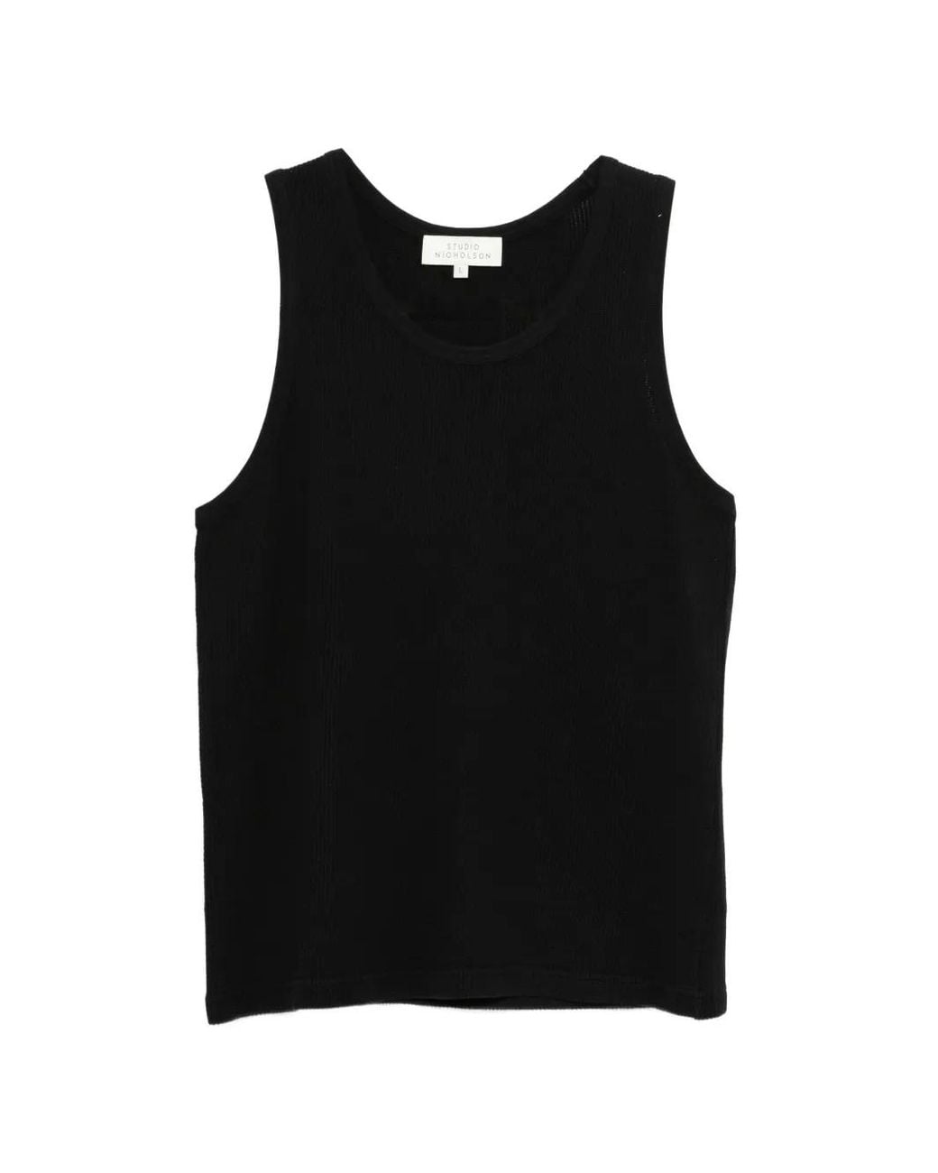 Studio Nicholson Black Débardeur Razim À Design Côtelé for men