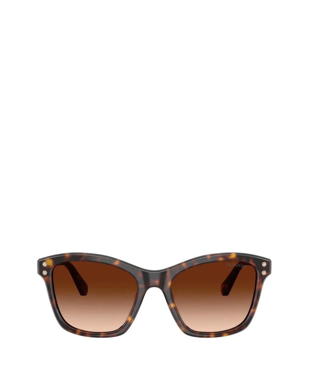 Swarovski Brown Crystal-Embellished Tortoiseshell-Effect Sunglasses