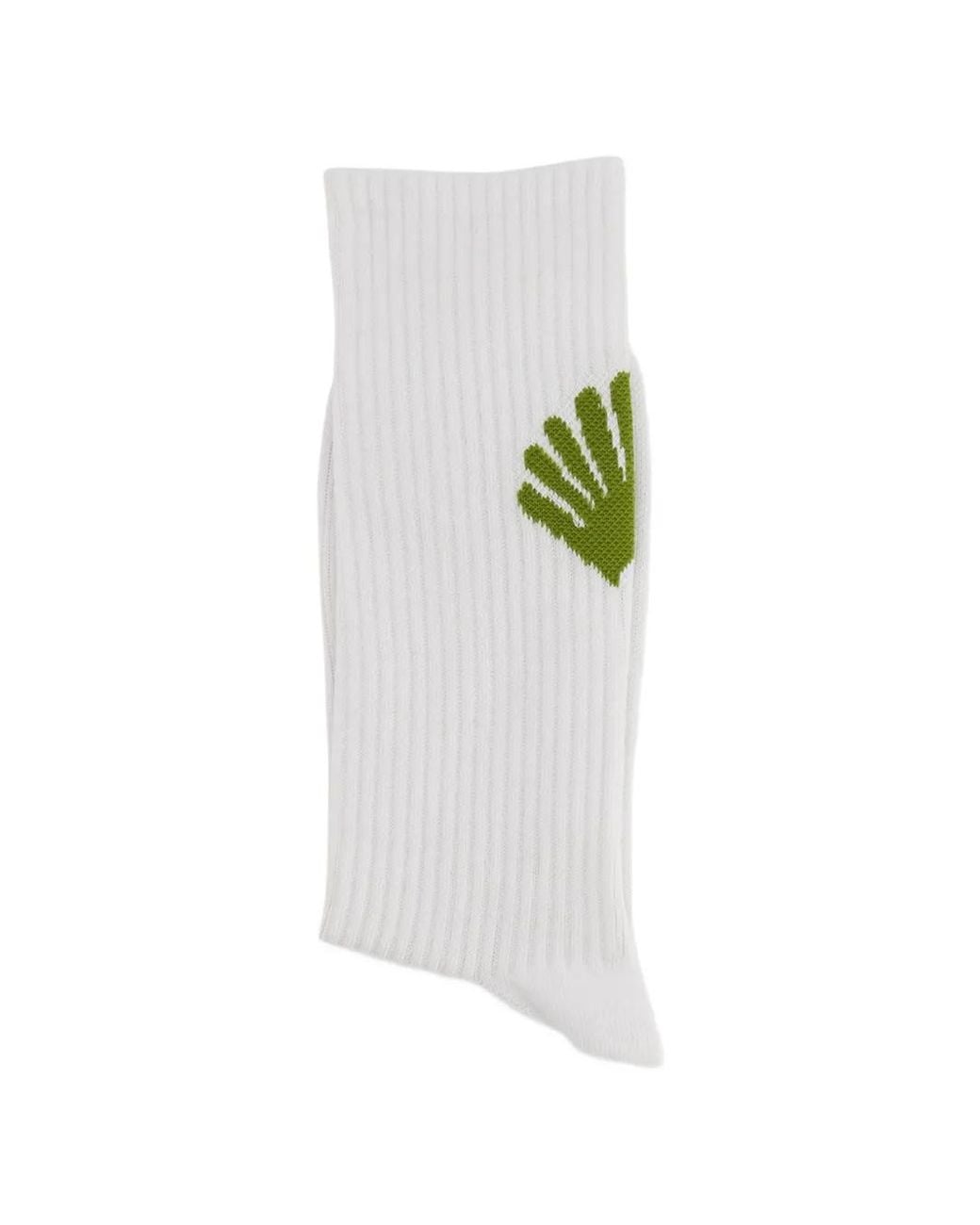 New Amsterdam White Loo Ribbed Socks for men