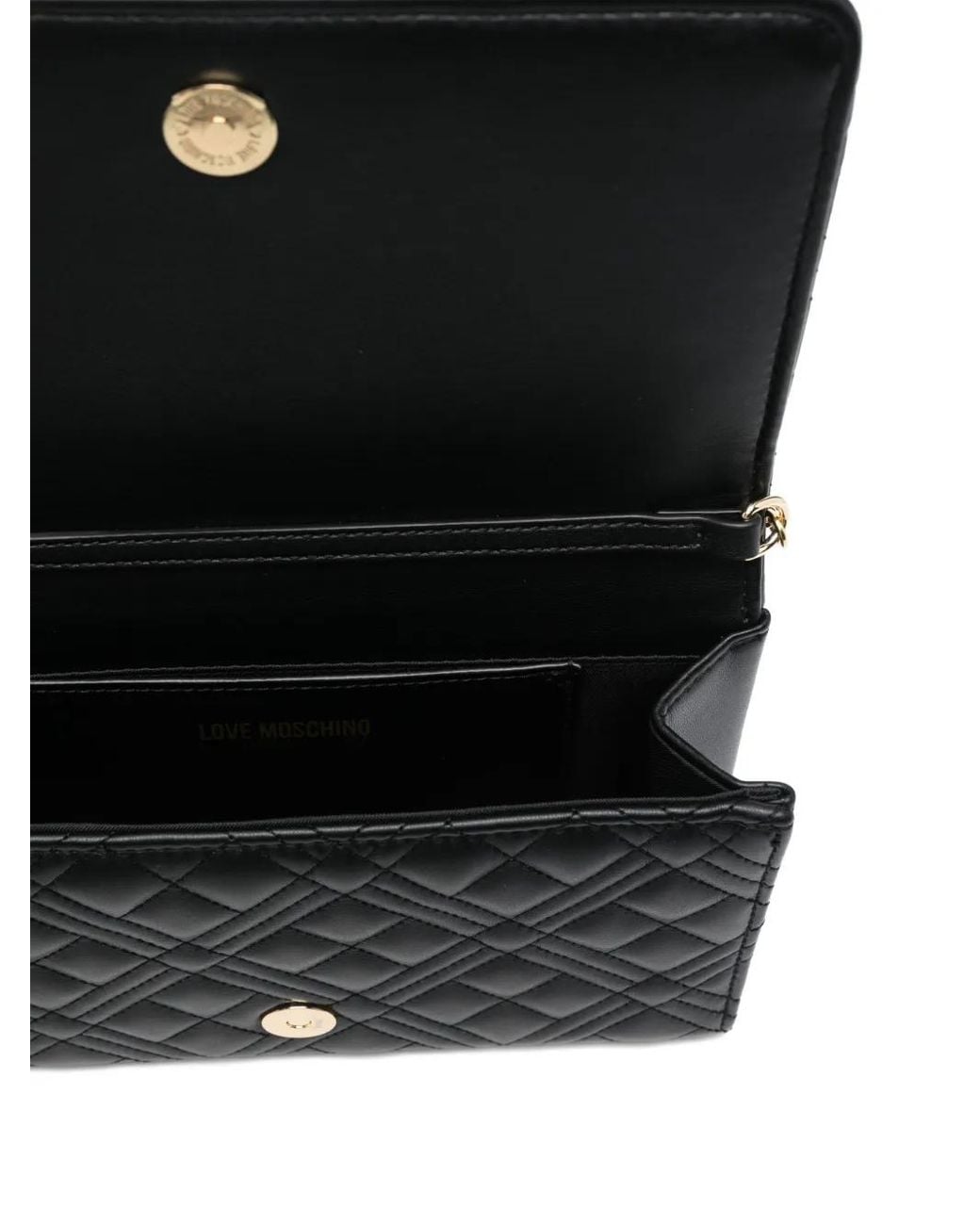 Love Moschino Black Quilted Chain Cross Body Bag