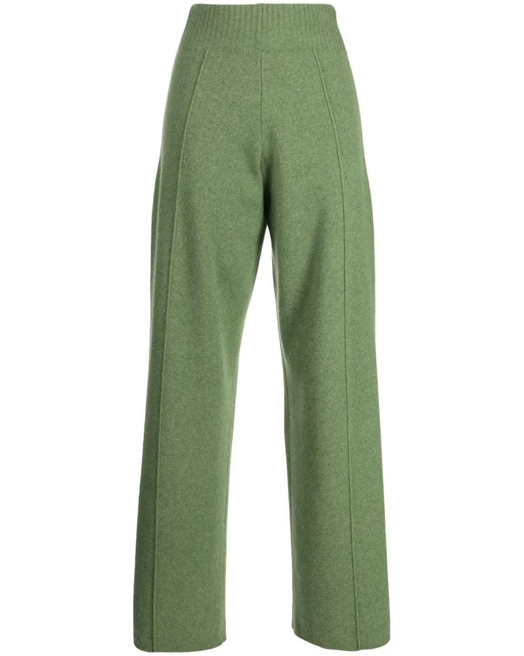 Pringle of Scotland Green Elasticated-Waist Wool-Cashmere Blend Trousers