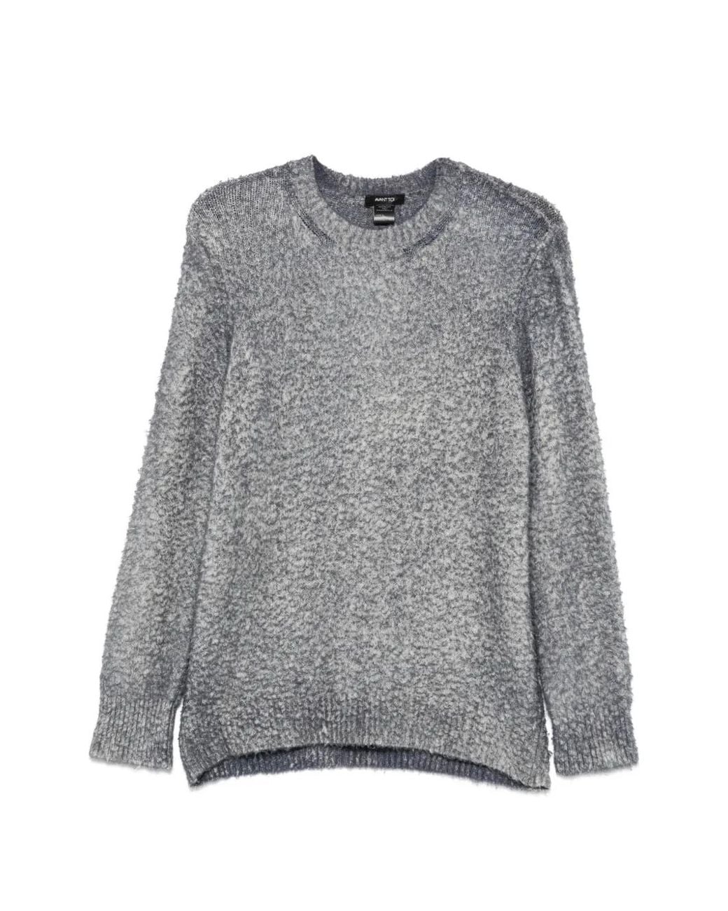 Avant Toi Gray Bouclé-Knit Crew-Neck Knitwear for men