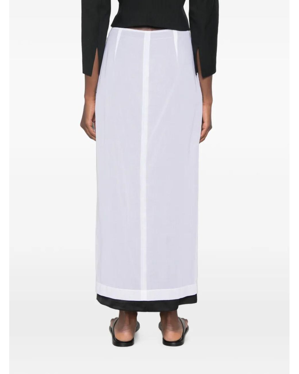 The Row White Ismara Layered Maxi Skirt