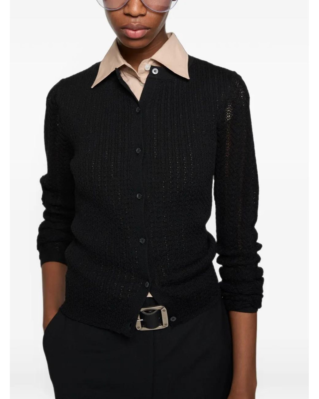 Acne Black Button Knitted Cardigan