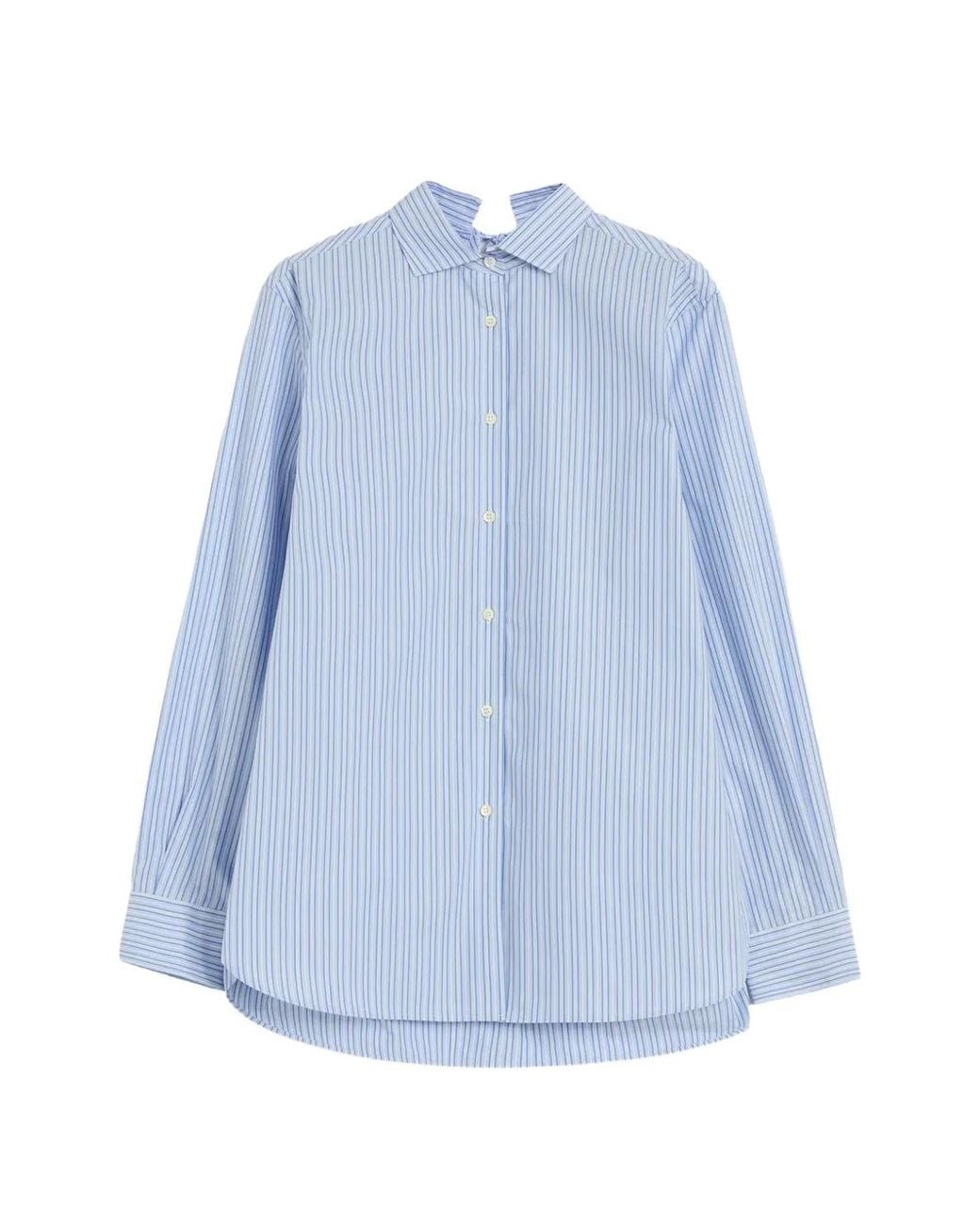Aspesi Blue Striped Button-Down Shirt