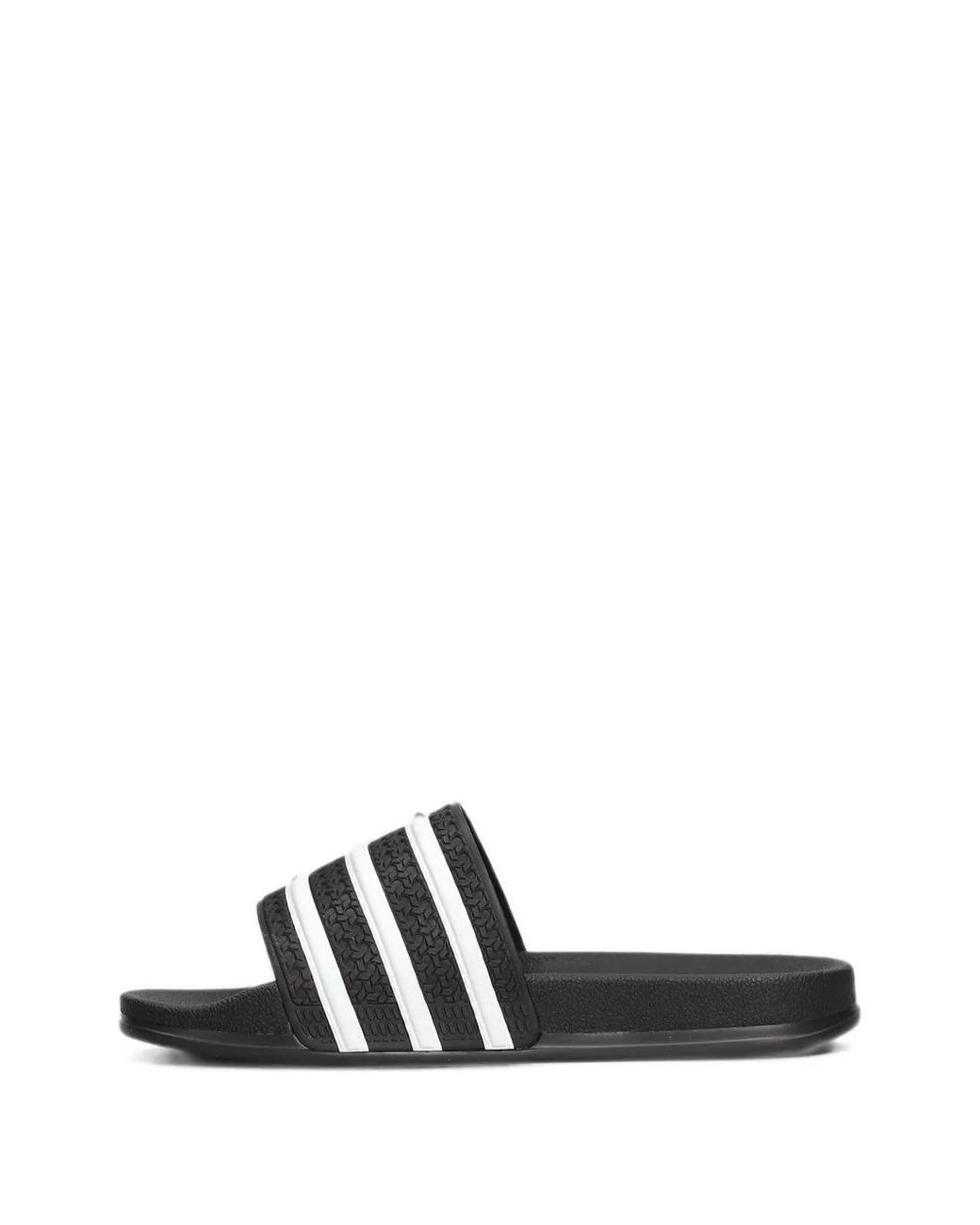 Adidas White Adilette Striped Textured Slides for men