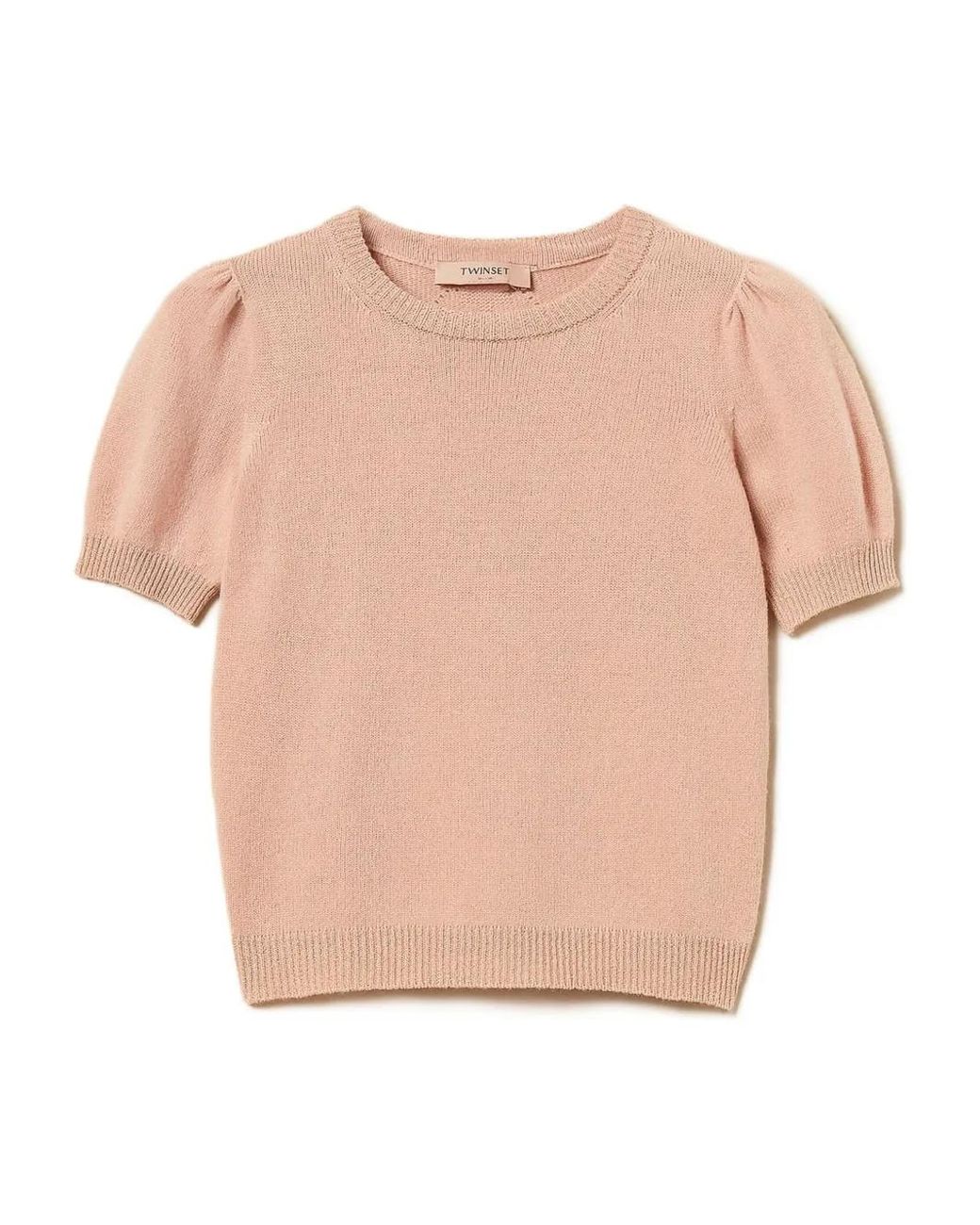 Twinset Pink Puff-Sleeve Sweater