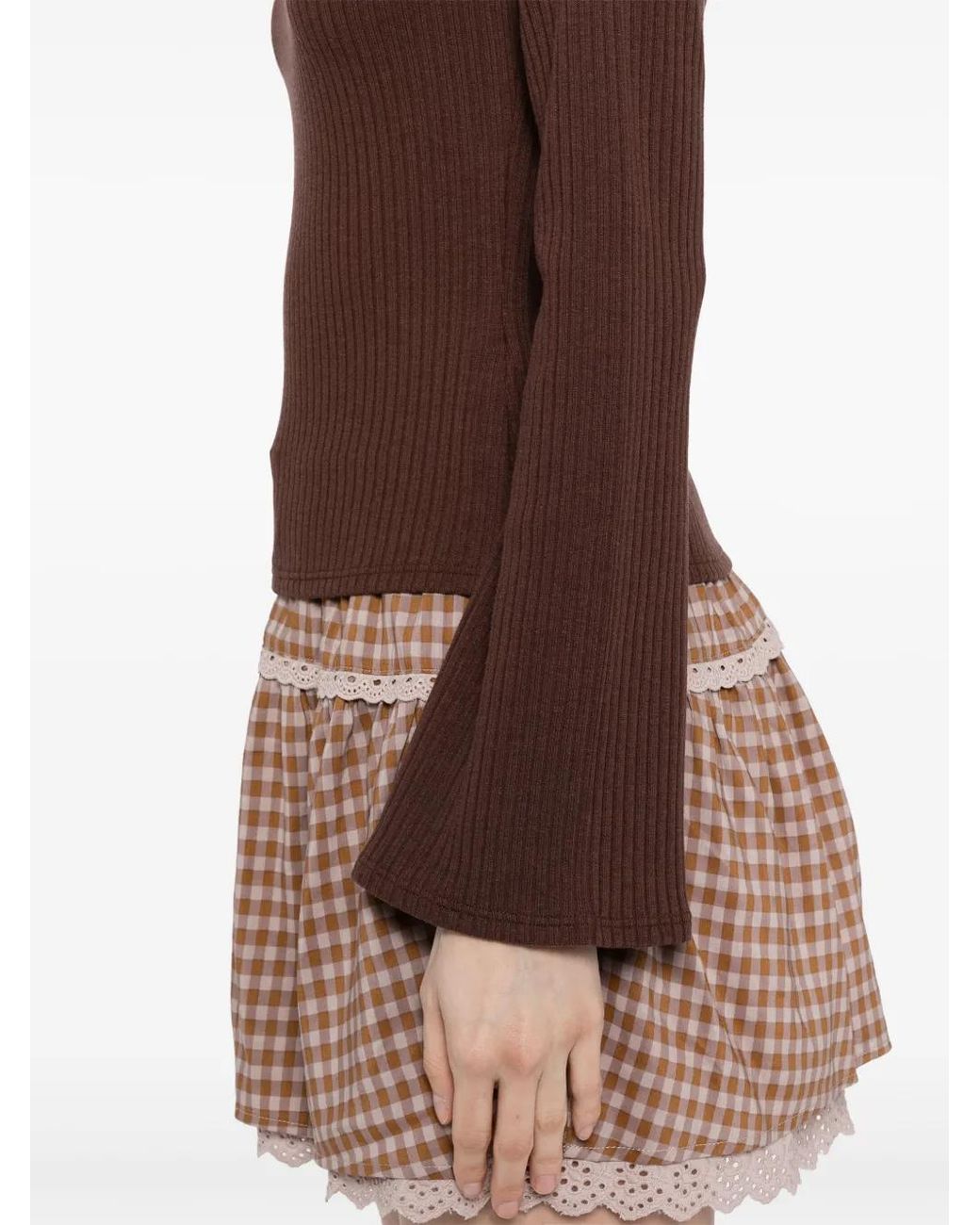 Reformation Brown Millet Knit-Top