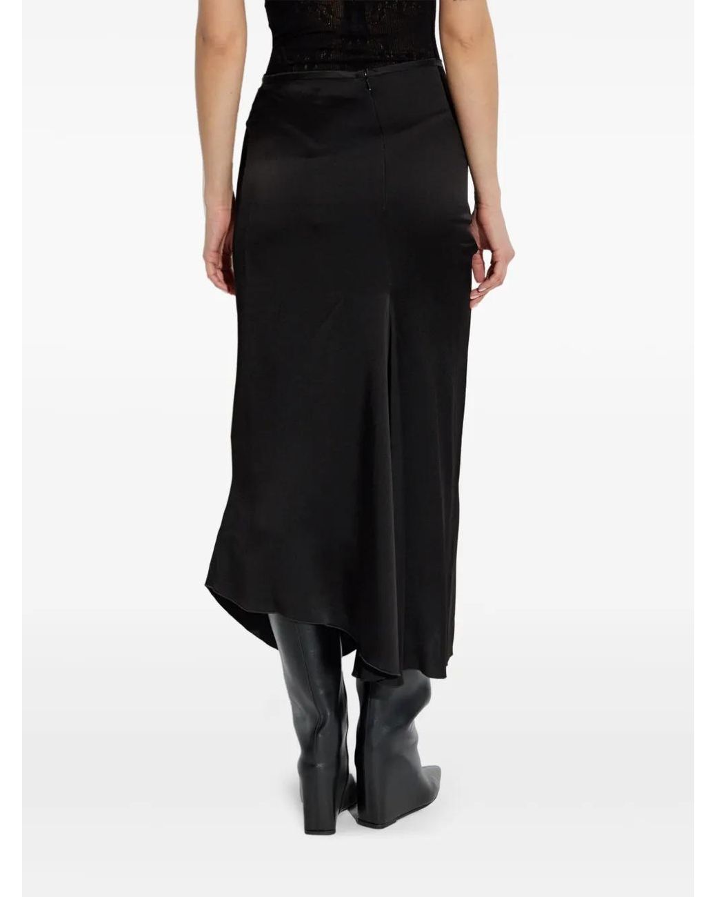 Victoria Beckham Black Draped Skirt