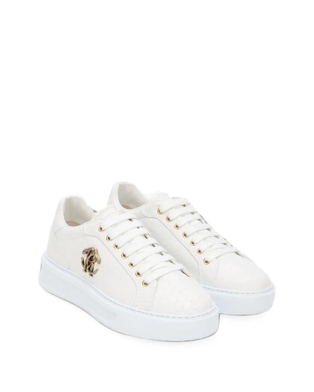 Roberto Cavalli White Baskets À Plaque Logo