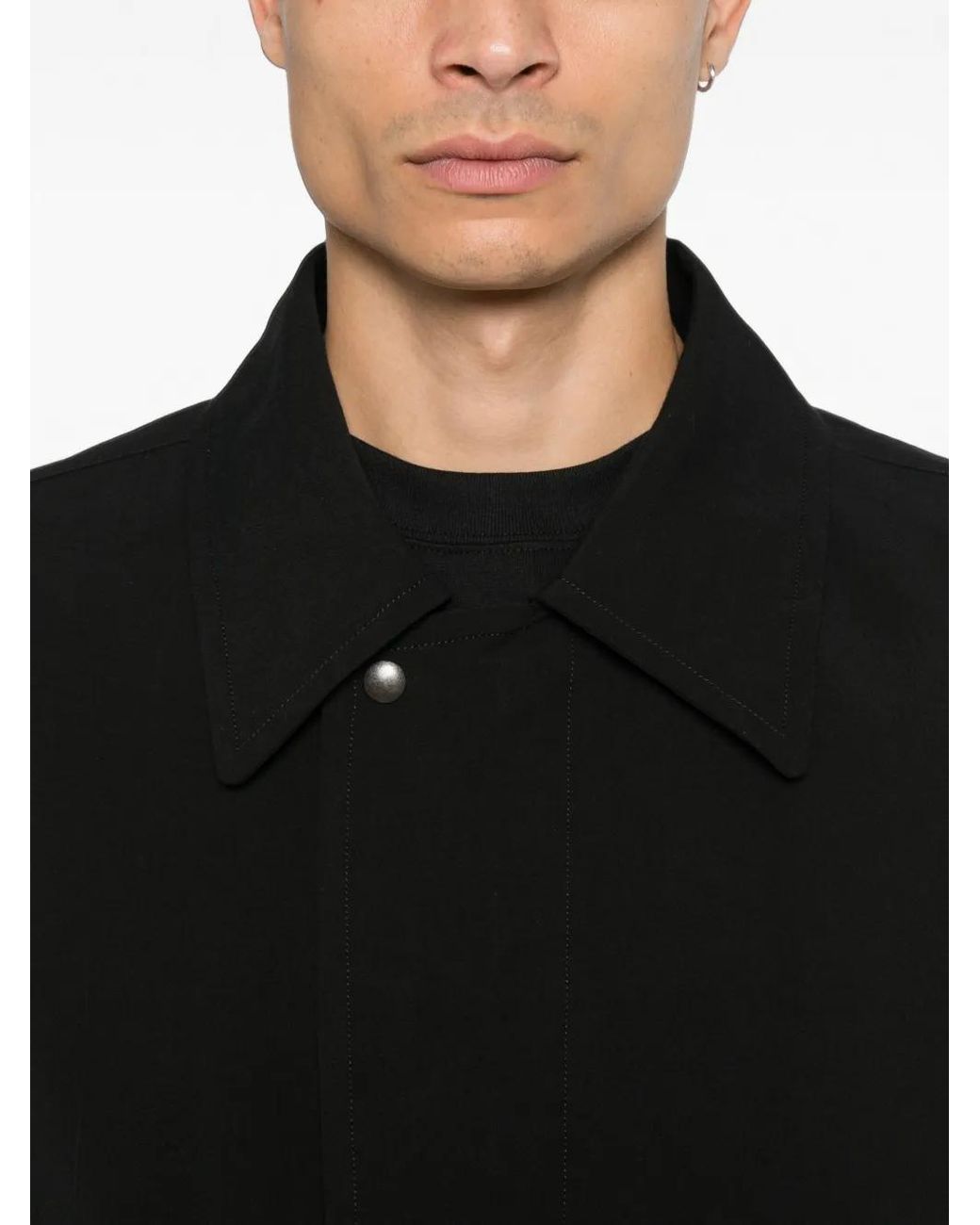 Issey Miyake Black Button-Fastening Flap-Pocket Overshirt for men