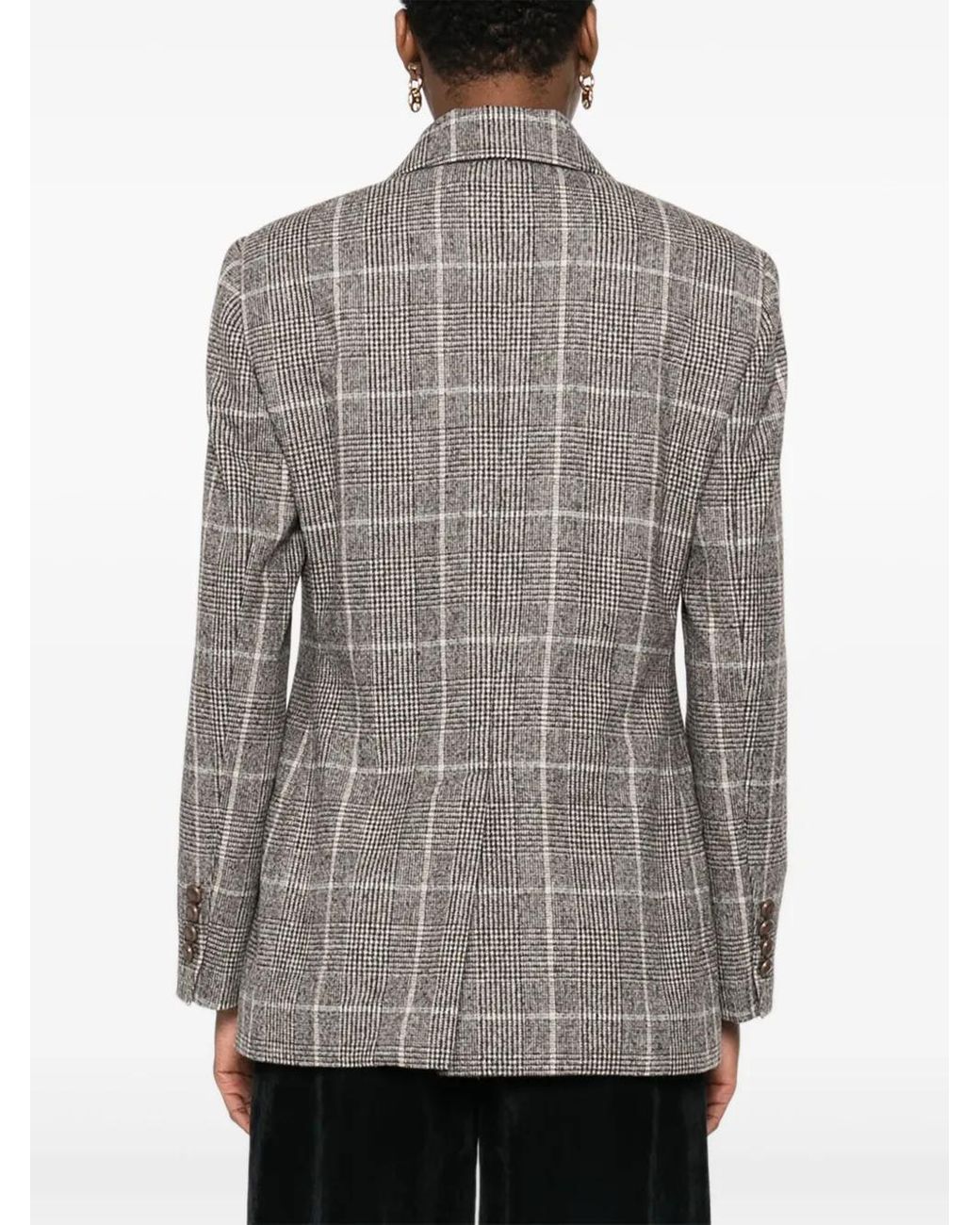Brunello Cucinelli Geruite Blazer in het Gray