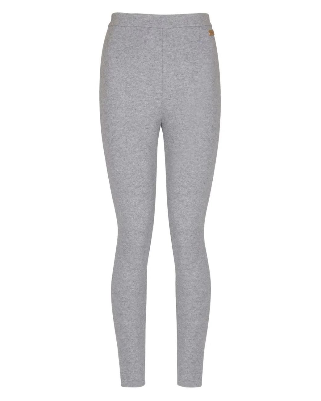 Balmain Gray Knit Leggings
