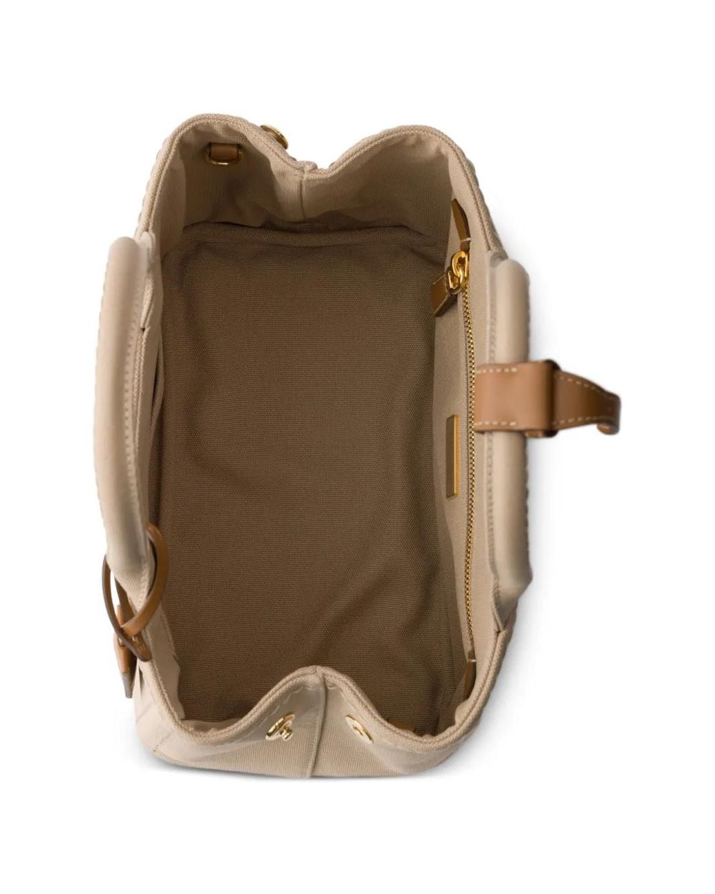 Prada Natural Jardinière Small Cotton Canvas Bag