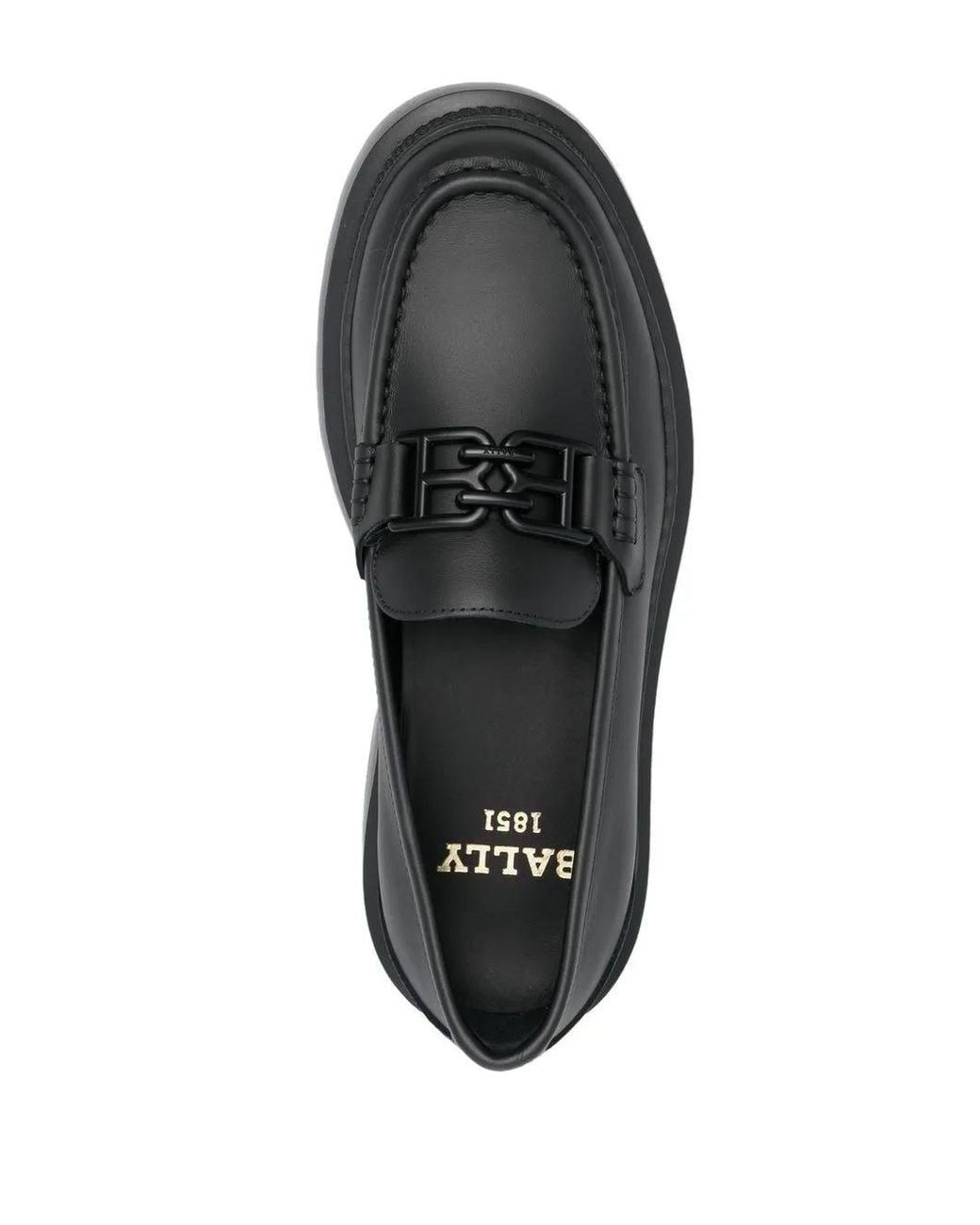 Bally Black Matte Logo-Plaque Detail Loafers