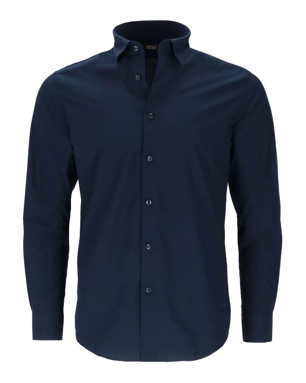 Roberto Cavalli Blue Long-Sleeve Button-Fastening Shirt for men