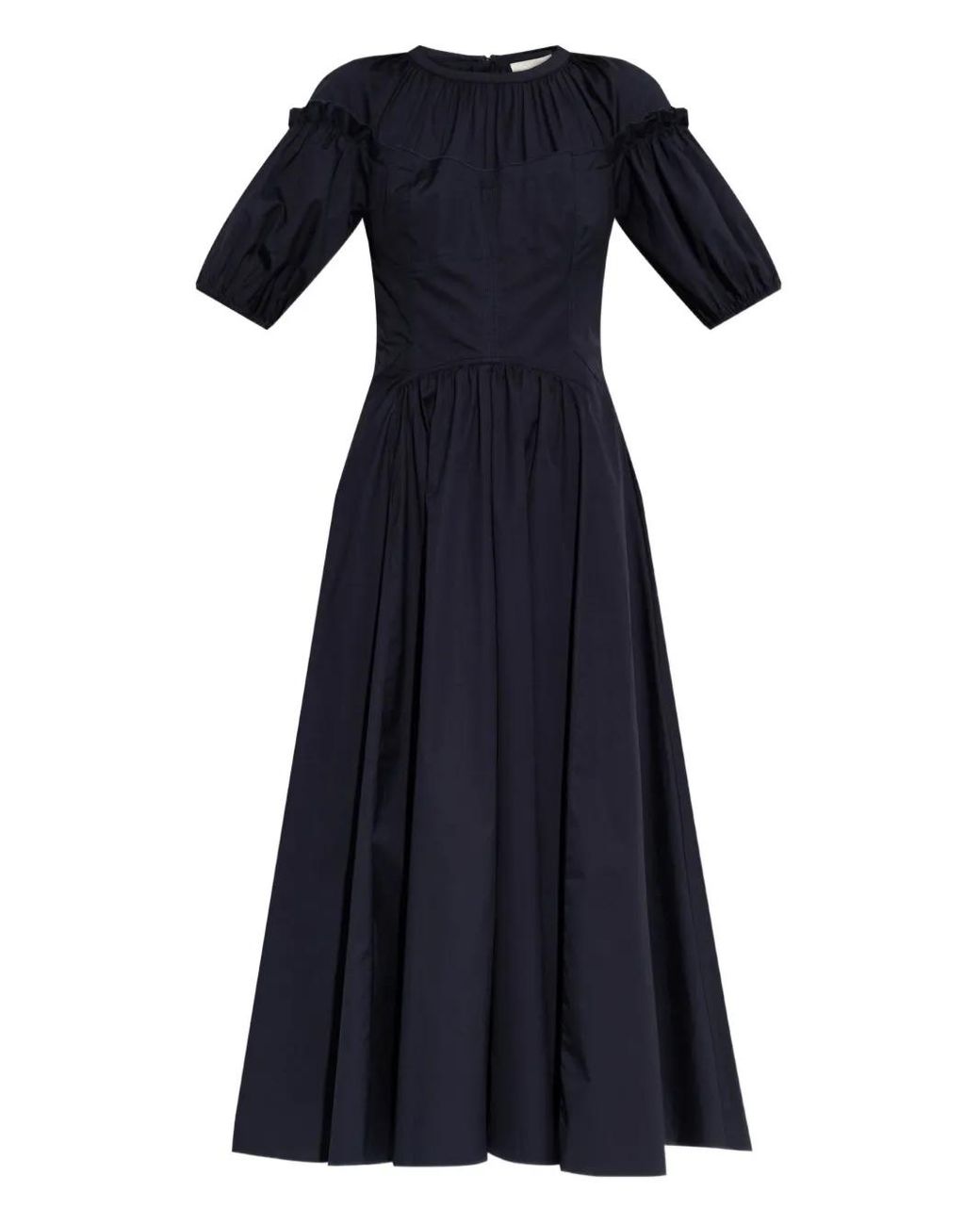 Ulla Johnson Blue Puff-Sleeve Midi Dress