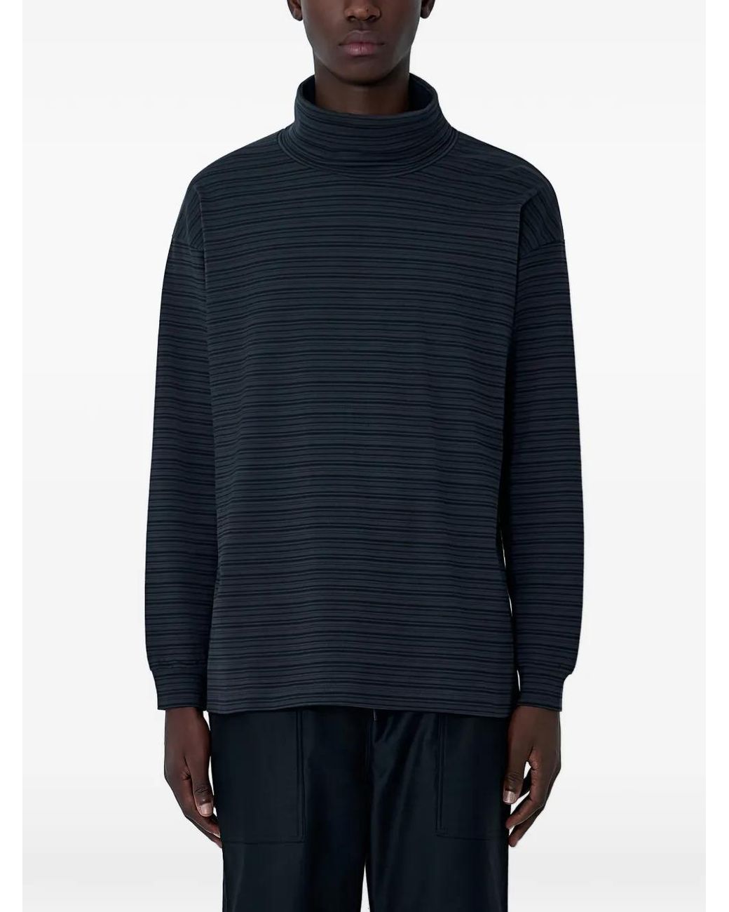 Comme des Garçons Blue Striped Turtleneck Sweatshirt for men