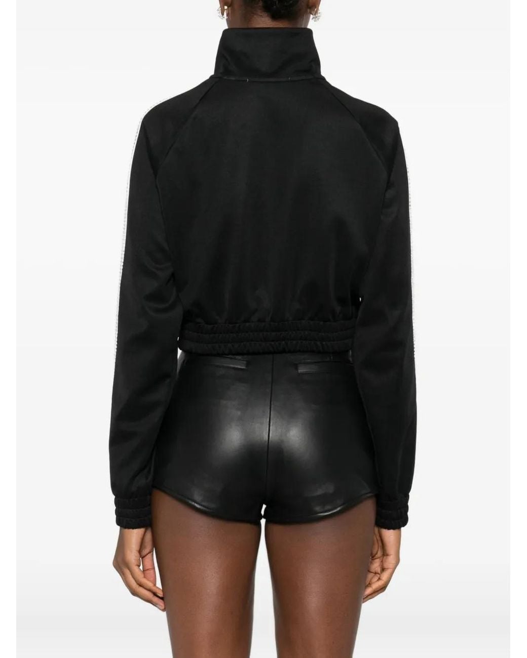 GIUSEPPE DI MORABITO Black Logo-Detail Cropped Jacket