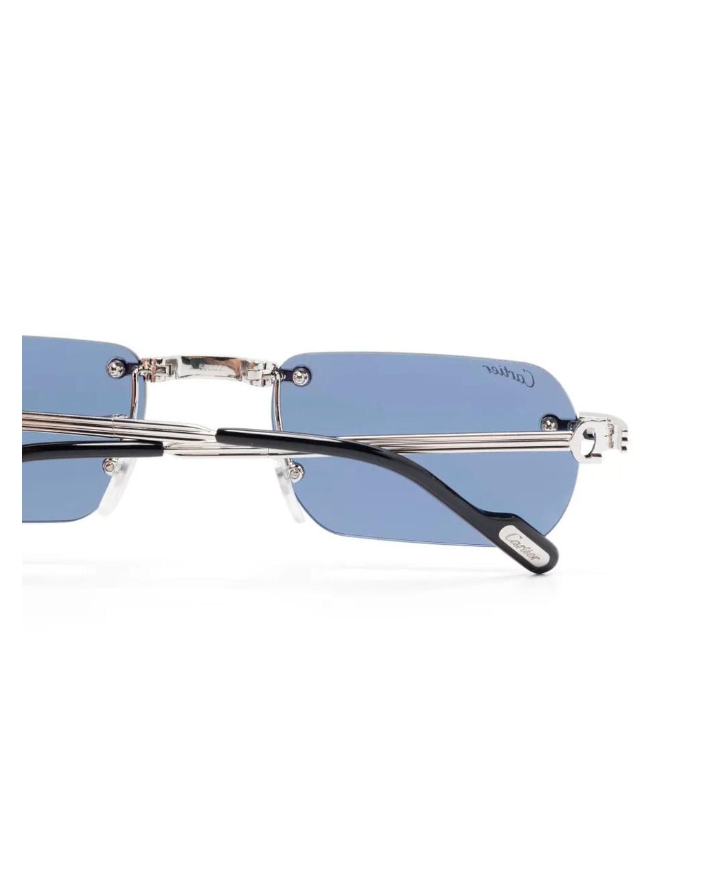 Cartier Blue Rectangle-Frame Sunglasses