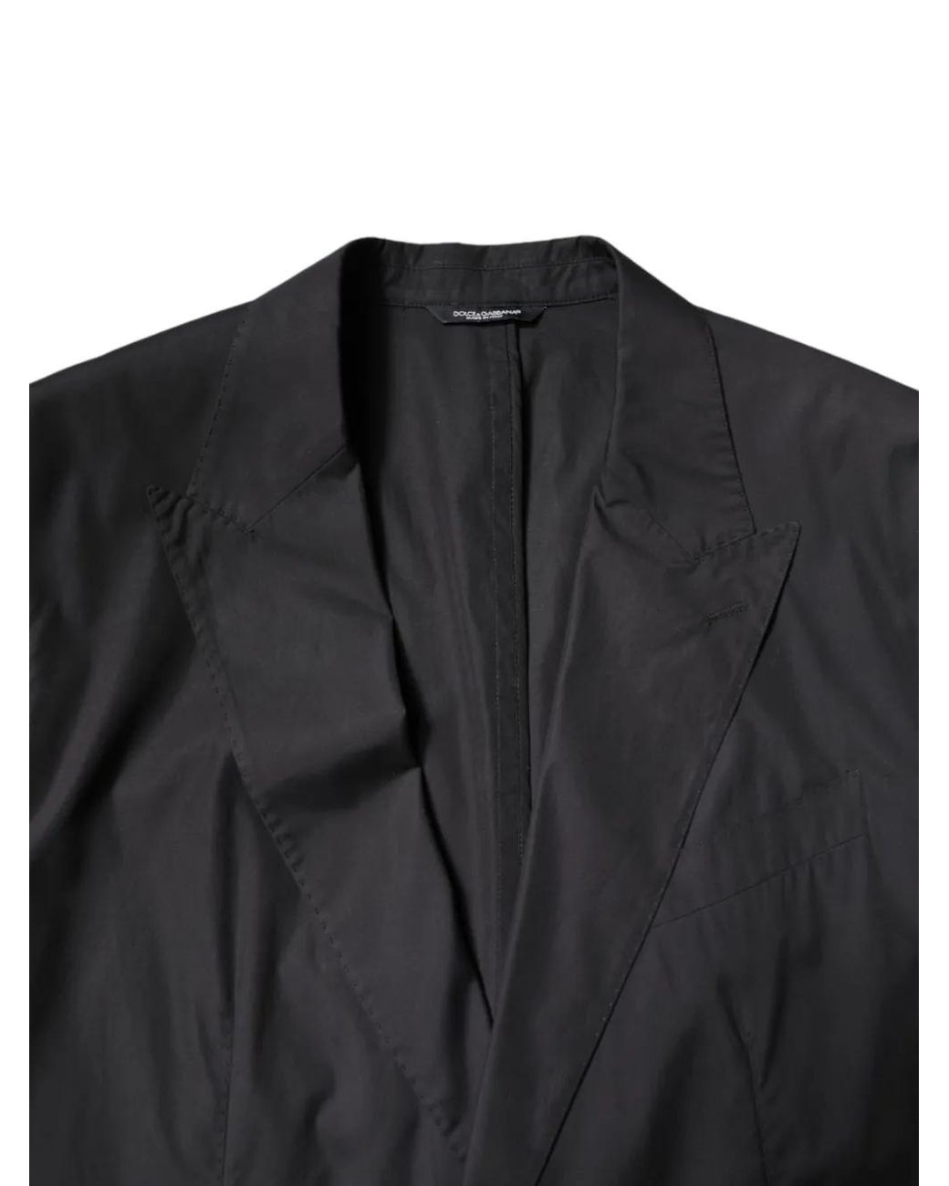 Dolce & Gabbana Black Single-Breasted Cotton Suit for men