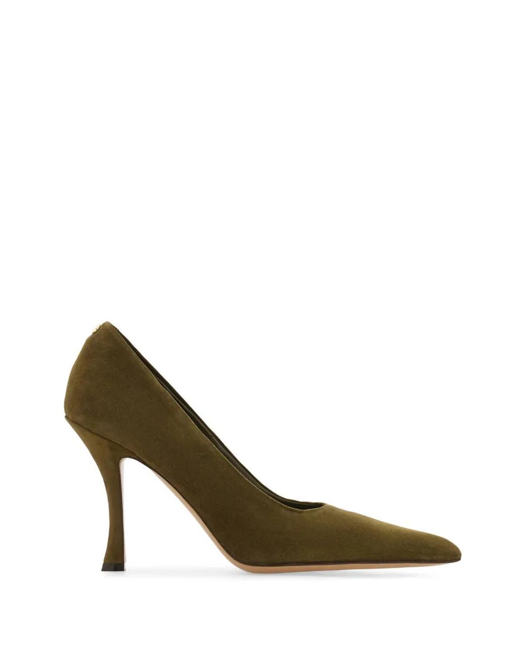 Ferragamo Green Pointed-Toe Suede Pumps