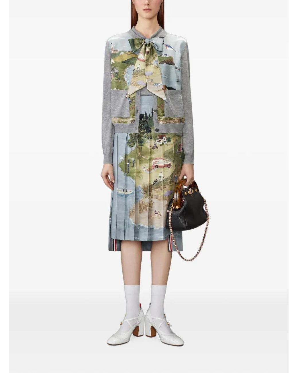 Thom Browne Gray Nantucket Scenic Cashmere Silk Shell Top