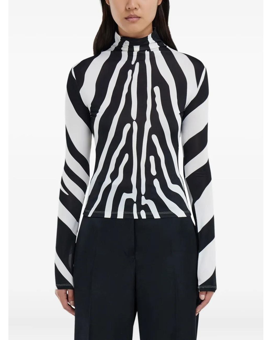Ferragamo Black Stretch Jersey Turtleneck