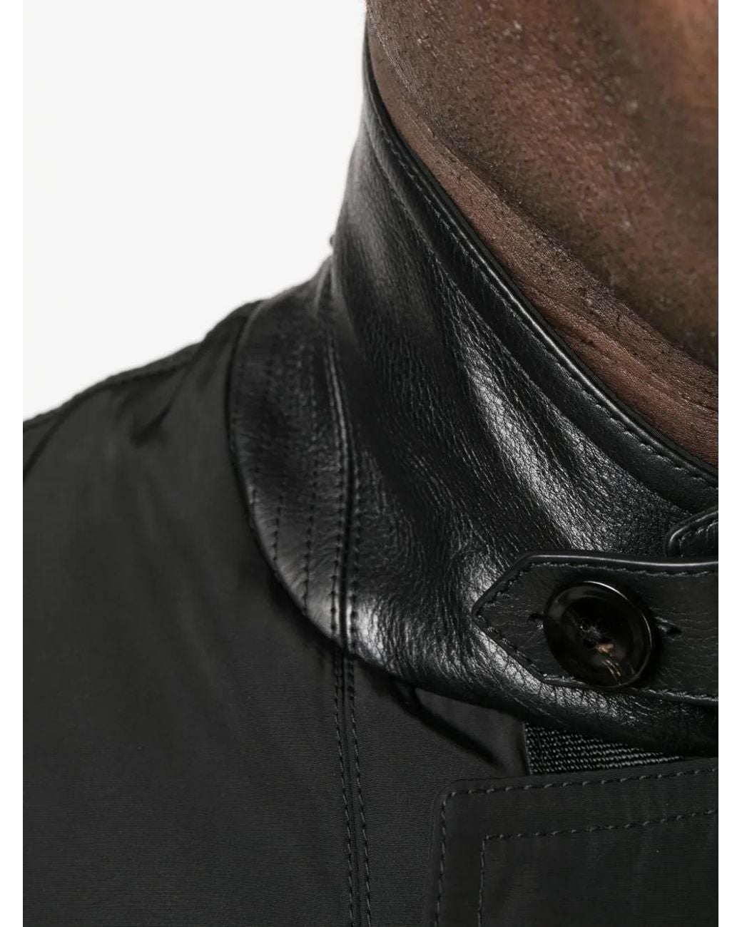 Tom Ford Black Leather-Trim Single-Breasted Blazer for men