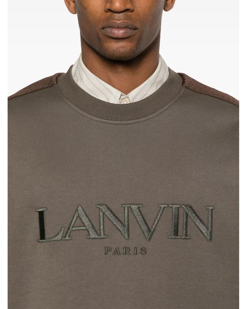 Lanvin Brown Dark Cotton Jersey Sweatshirt for men