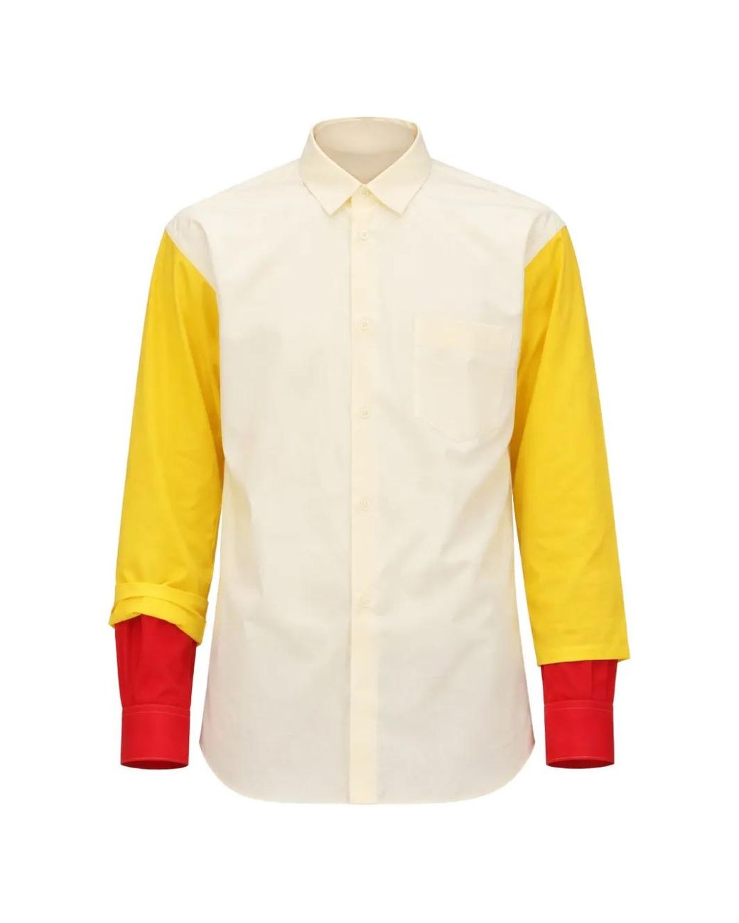 Comme des Garçons Yellow Colour-Block Shirt for men