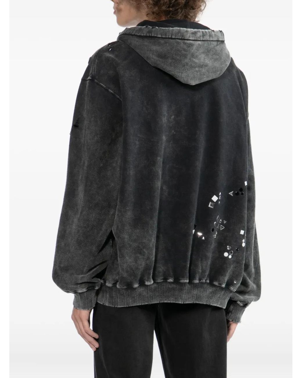 Maison Mihara Yasuhiro Black Stud-Embellished Hoodie for men