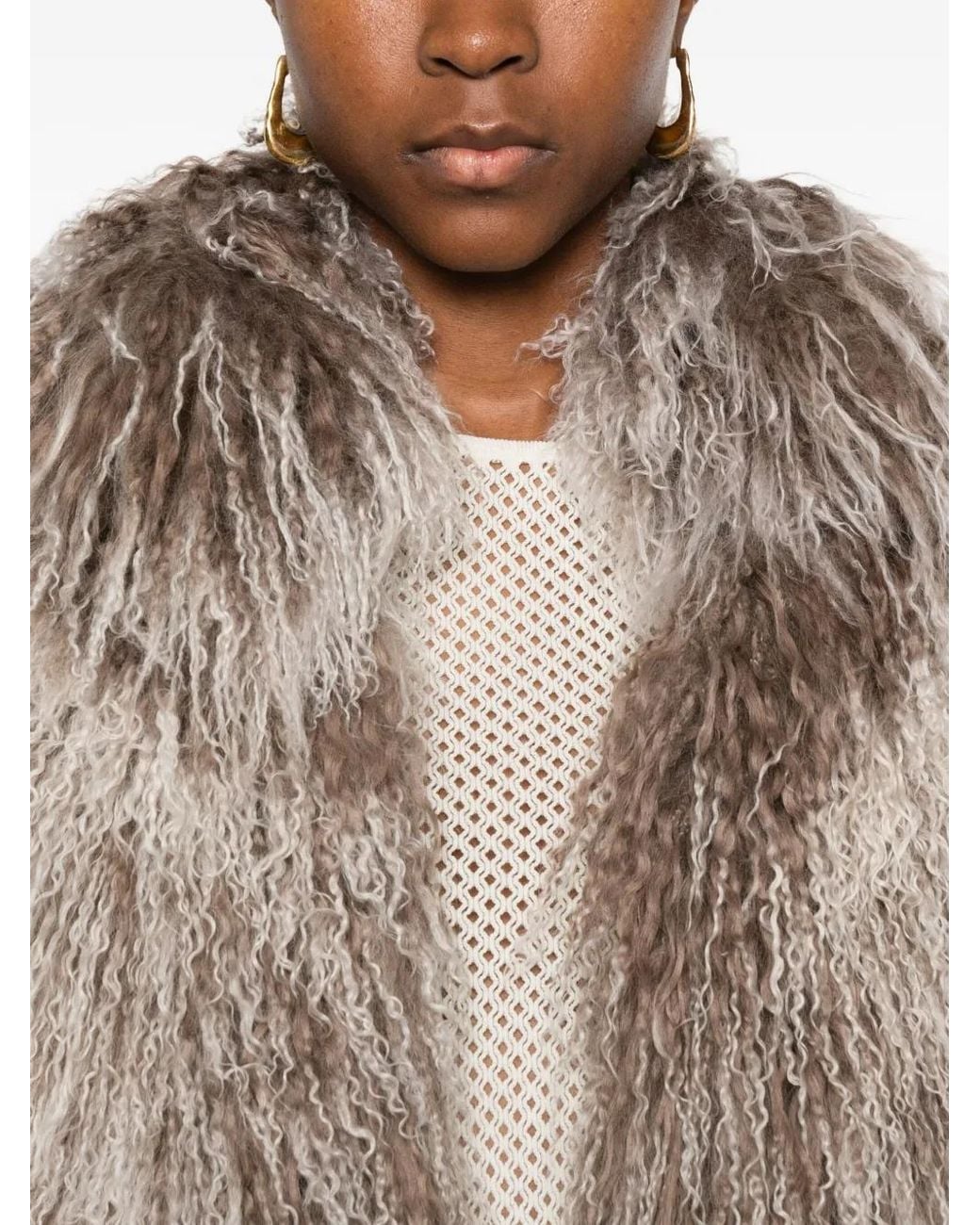 DUCIE Natural Rochelle Shearling Jacket