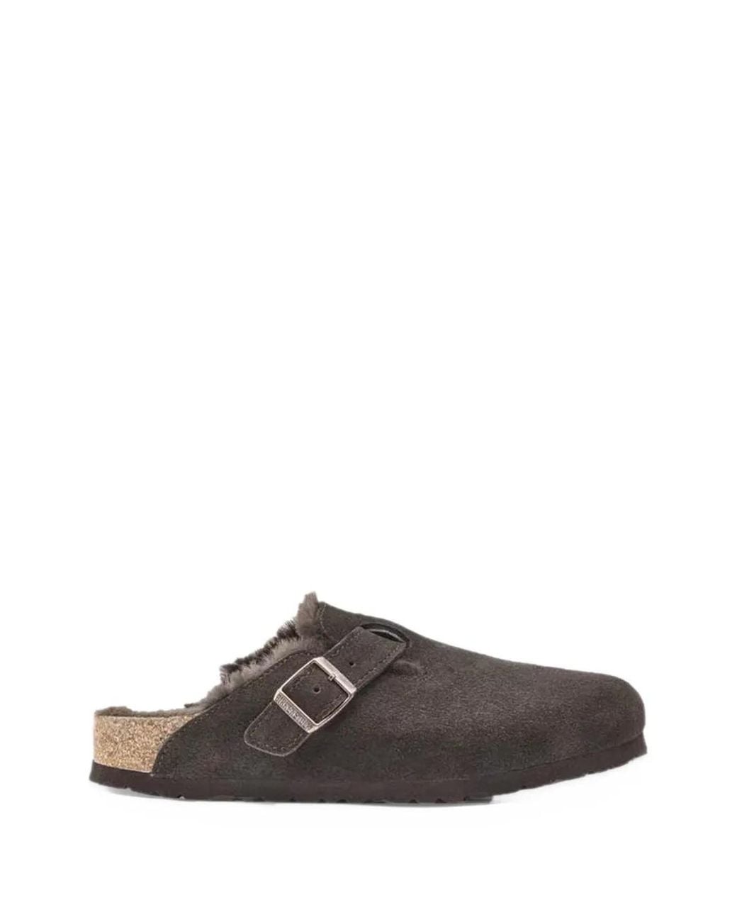Birkenstock Boston Shearling Slippers in Gray | Lyst