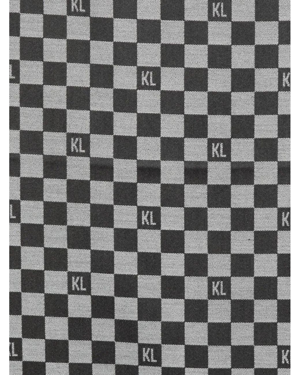 Karl Lagerfeld White Check-Pattern Wool Scarf for men