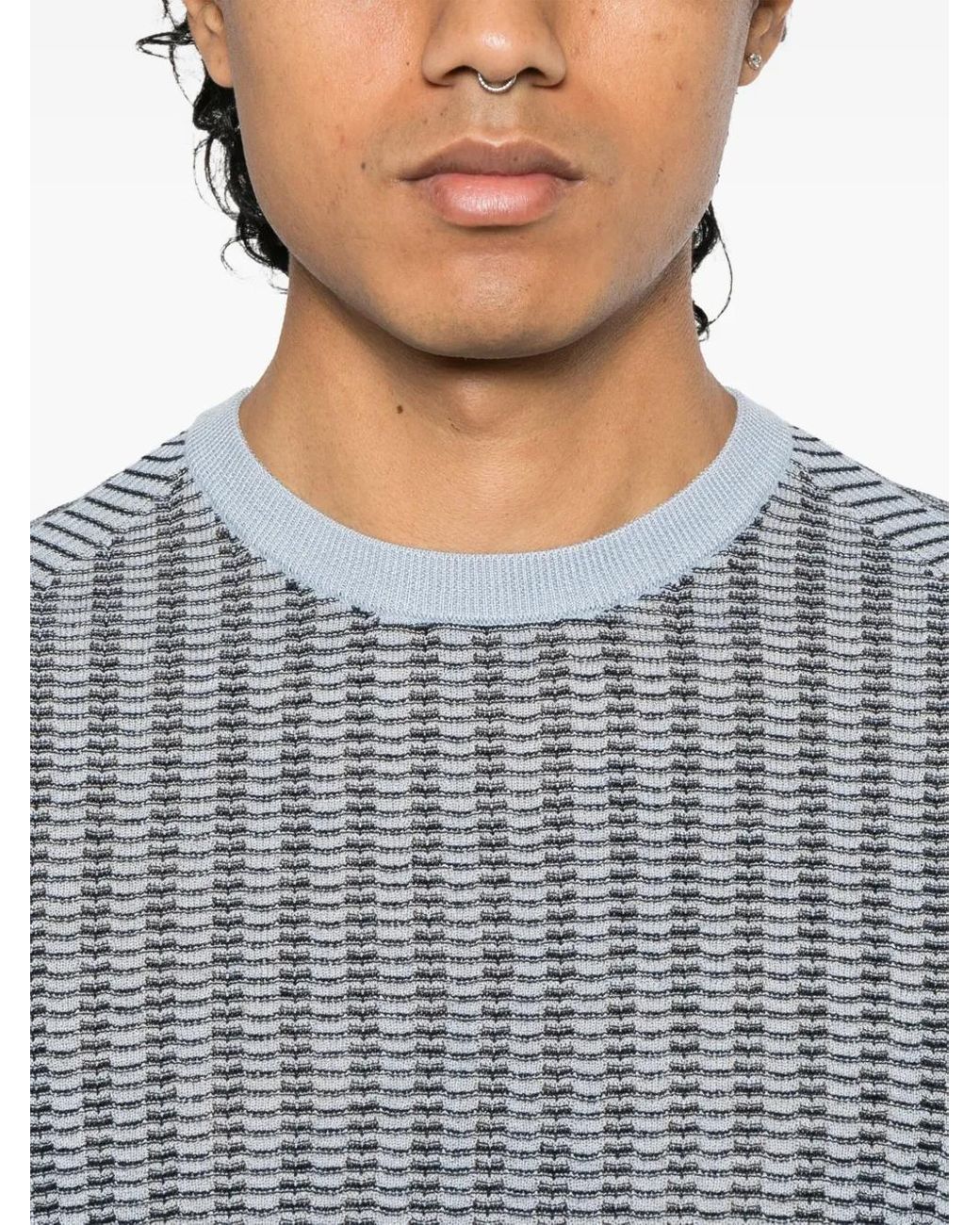 Emporio Armani Gray Textured Sweater for men