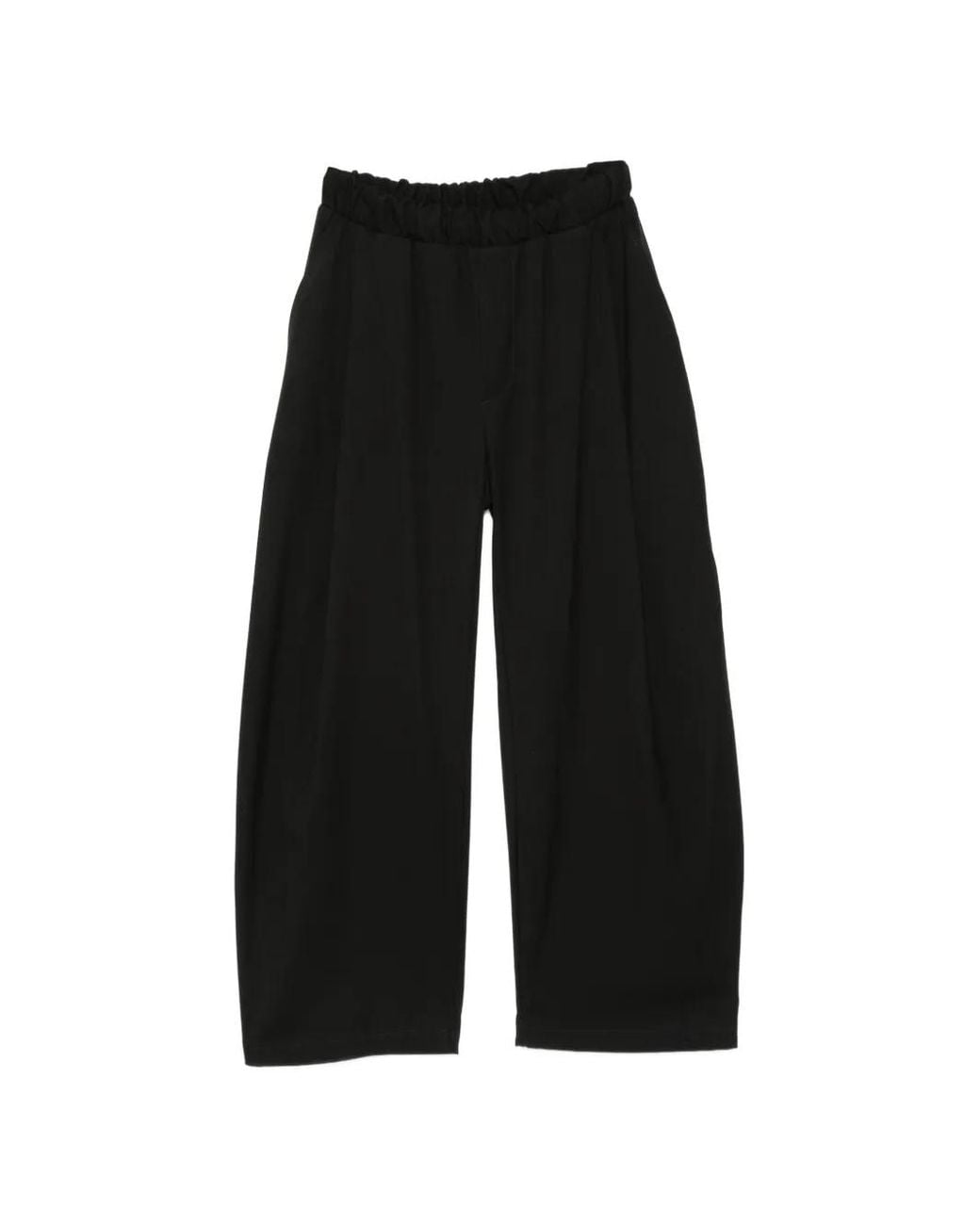 Imperial Black Elasticated-Waistband Wide-Leg Trousers for men