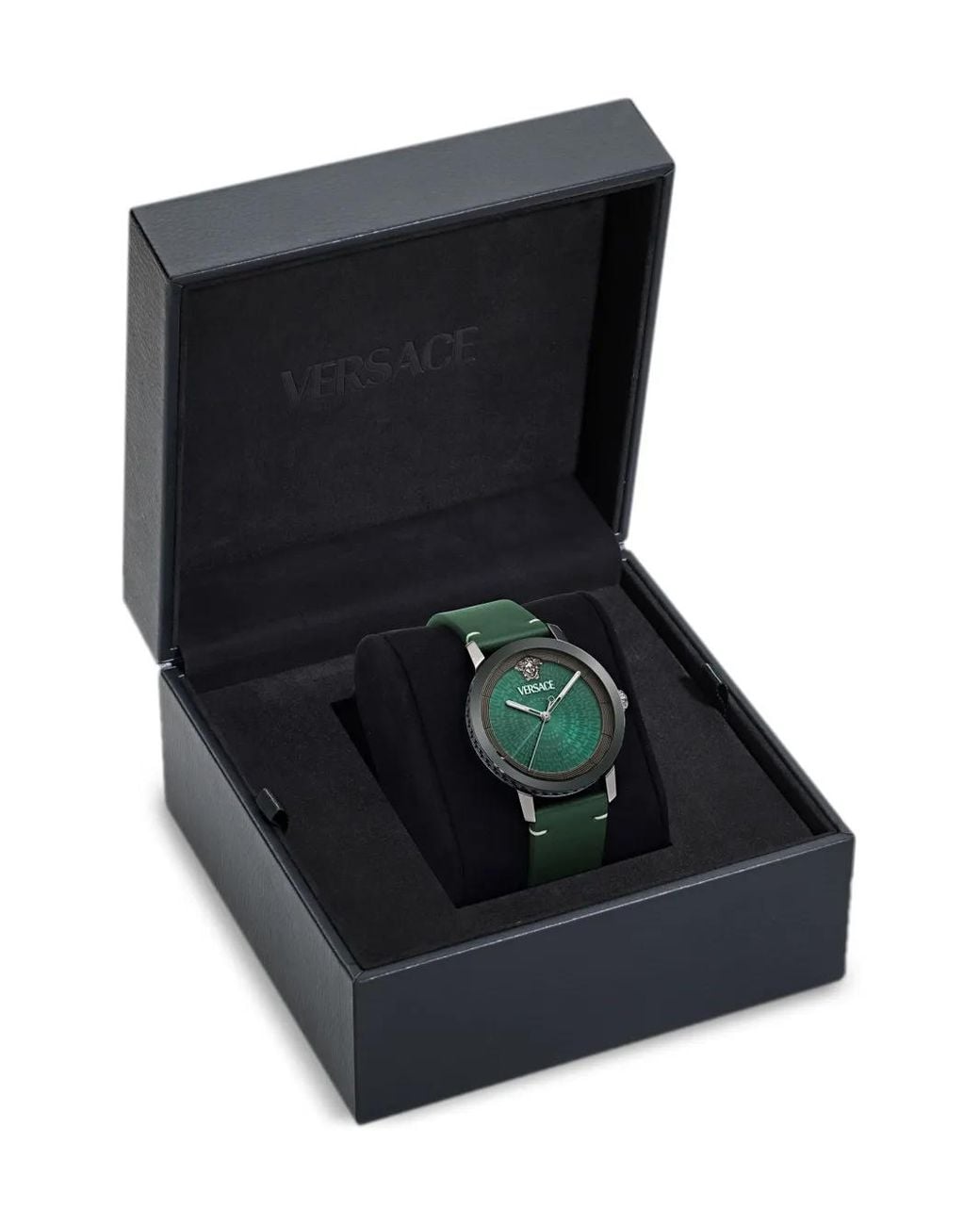 Versace Forest Green Leather Strap Watch for men