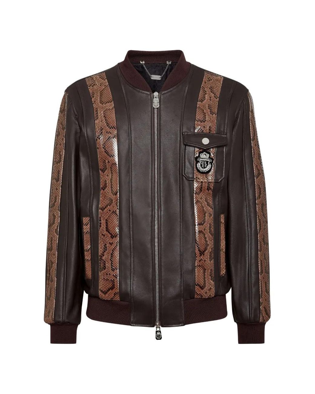 Billionaire Bomberjacke Mit Python-Einsatz in Brown für Herren