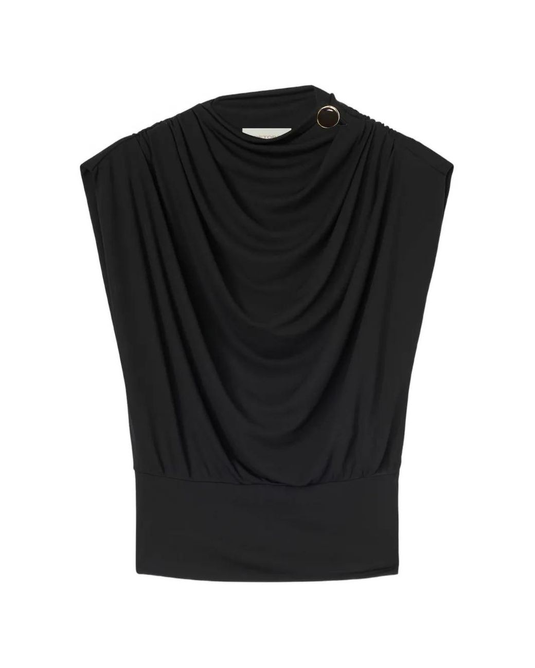 RETORI Black Draped Top