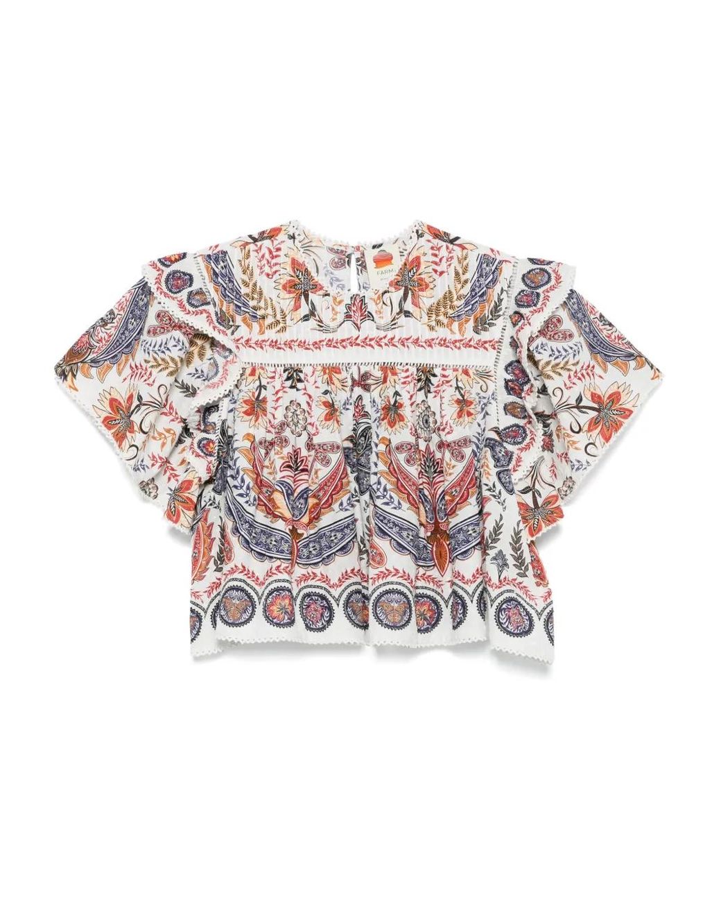 Farm Rio White Boho Glam Blouse