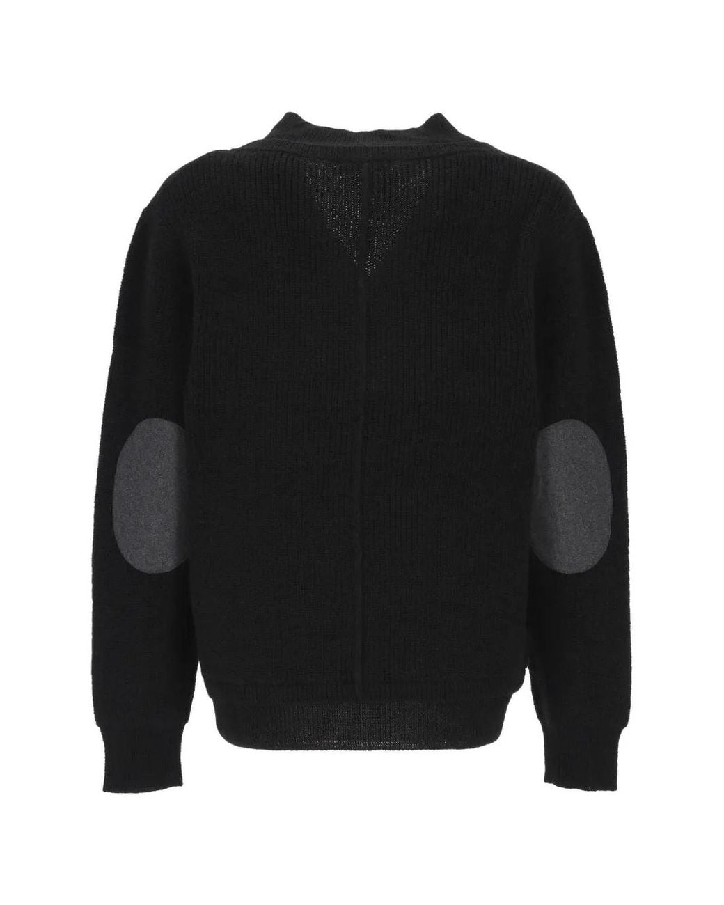 Entire studios Black V-Neck Elbow-Patch Sweater