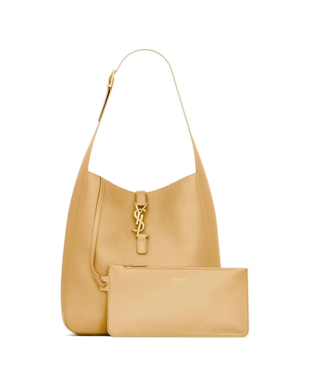 Saint Laurent White Le 5 À 7 Buckle-Monogram Shoulder Bag