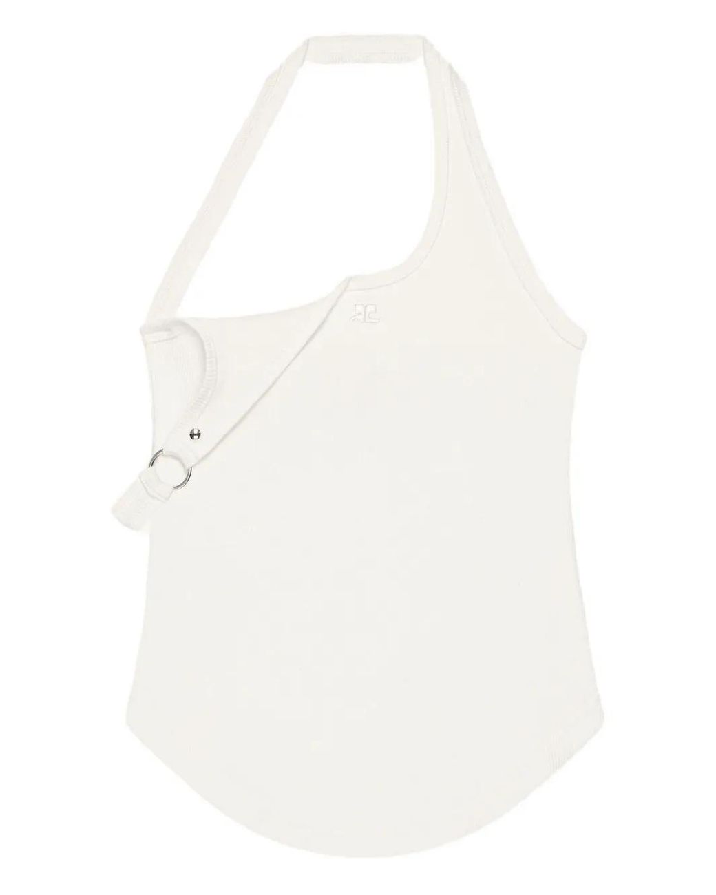 Courreges White Undressed 90's Rib Buckle Tank Top