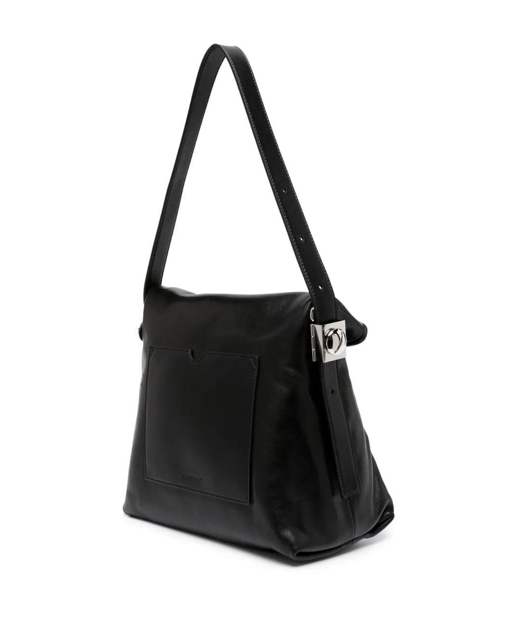 Off-White c/o Virgil Abloh Black Ow Booster Medium Leather Shoulder Bag