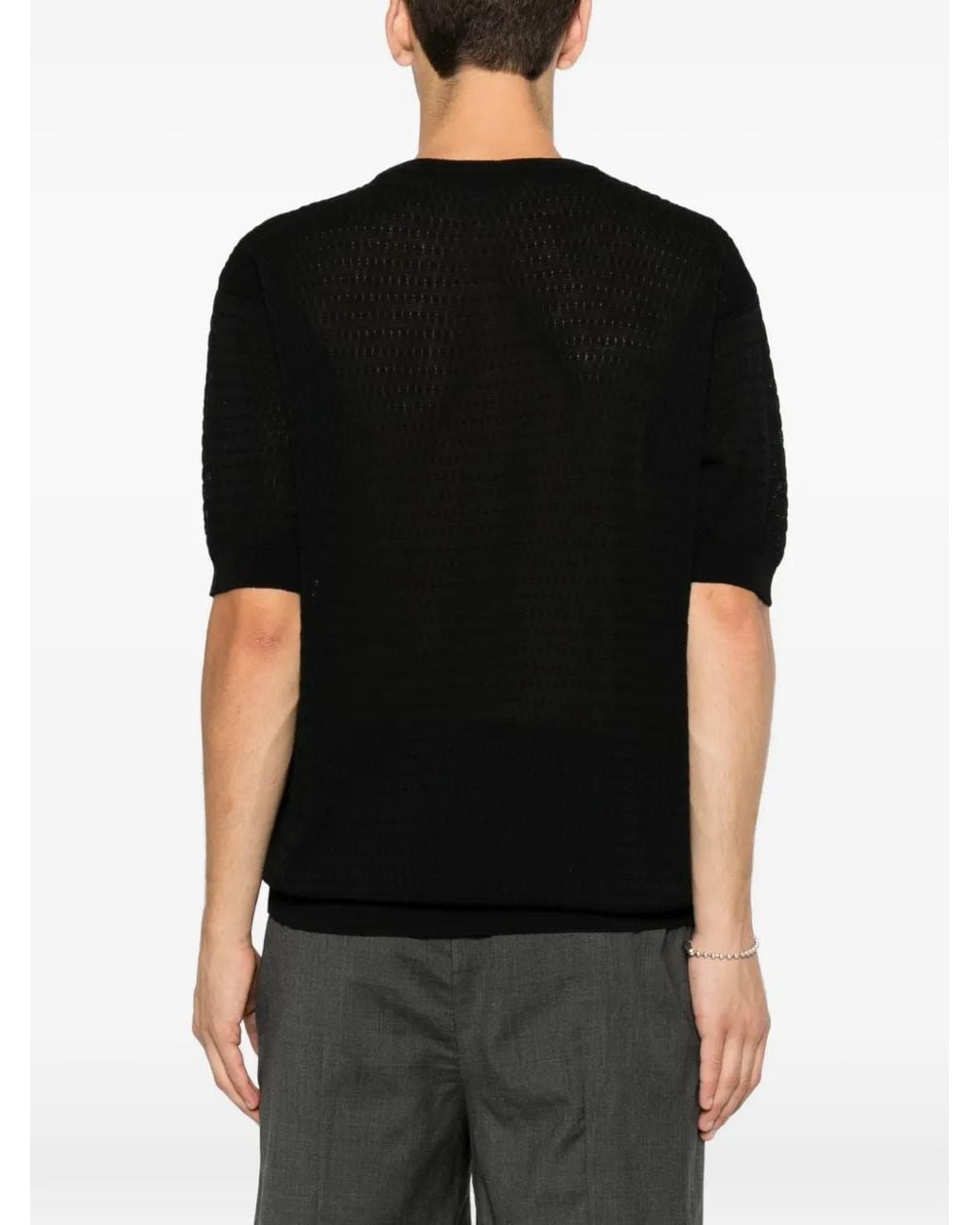 Low Brand Black Crew-Neck T-Shirt for men