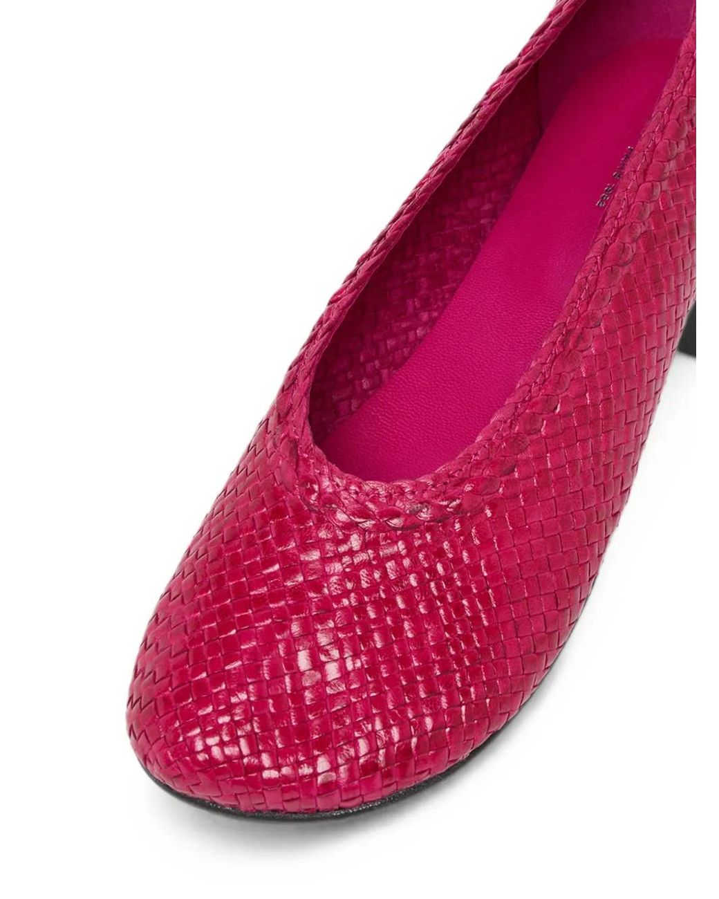 CAREL PARIS Pink Cassis Woven Leather Ballet Flats